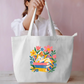 Bookish Cat Napping on Stack of Books Canvas Tote Bag Everyday Large Tote Bag by SeJaa_Studio