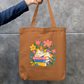 Bookish Cat Napping on Stack of Books Zippered Canvas Tote Zipper Tote Bag by SeJaa_Studio