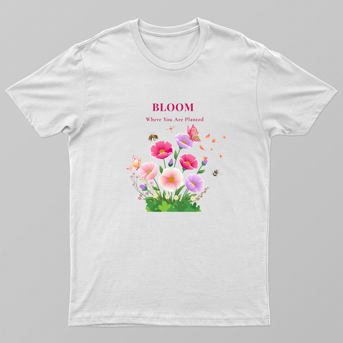 Bloom where you are planted Unisex T-shirt by GV Creations