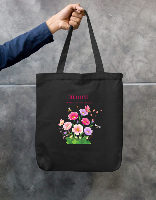 Bloom where you are planted Zipper Tote Bag by GV Creations