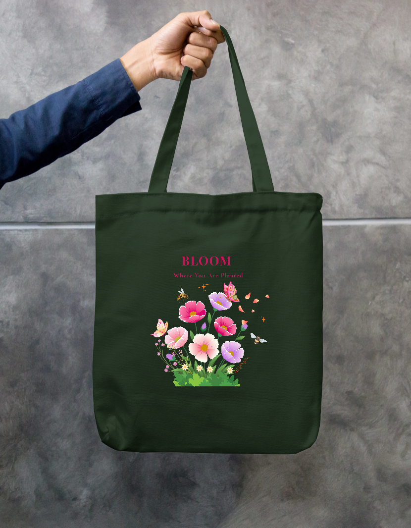 Bloom where you are planted Zipper Tote Bag by GV Creations