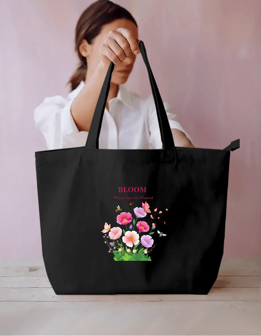 Bloom where you are planted Everyday Large Tote Bag by GV Creations
