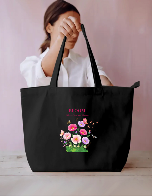Bloom where you are planted Everyday Large Tote Bag by GV Creations
