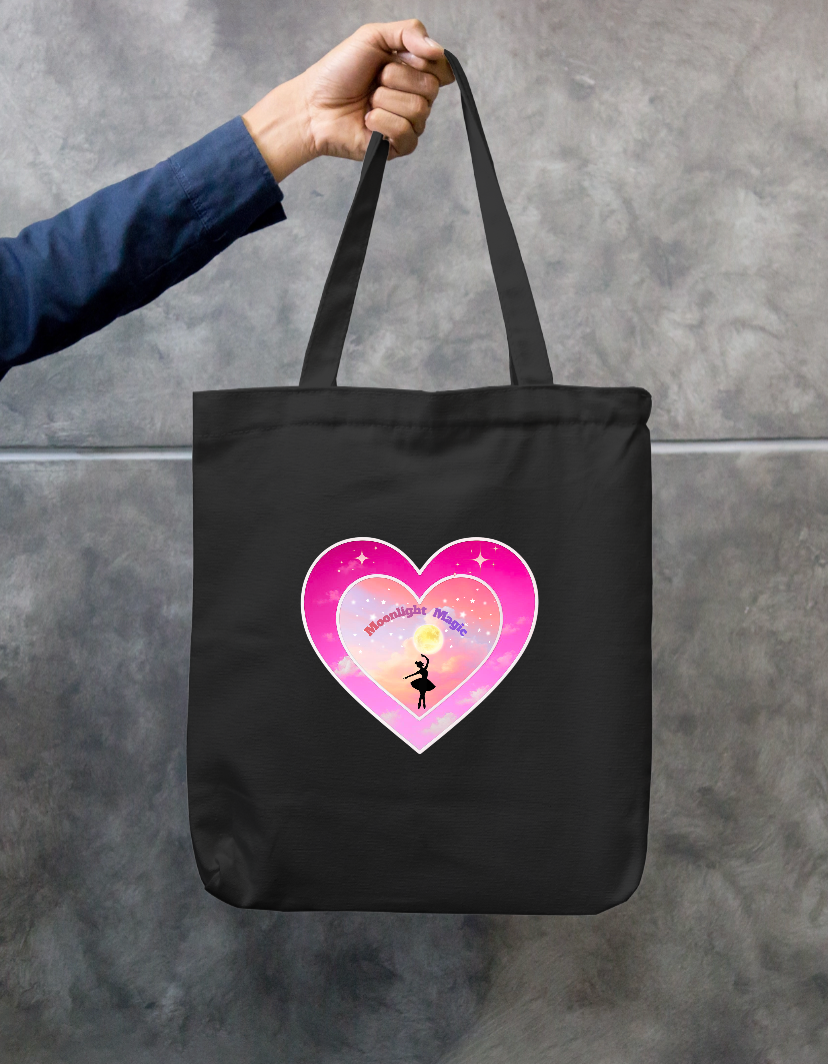 Heart Design - Moonlight Magic Zipper Tote Bag by GV Creations