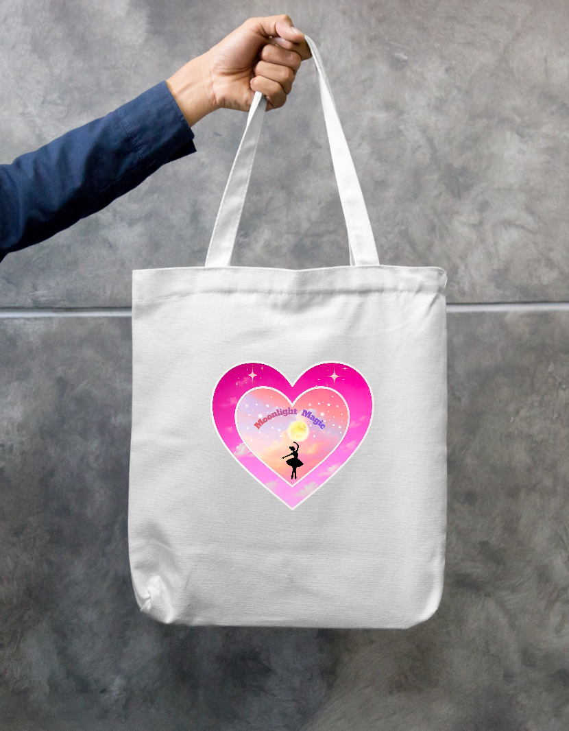 Heart Design - Moonlight Magic Zipper Tote Bag by GV Creations