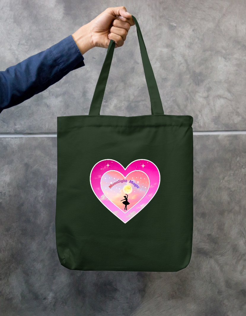 Heart Design - Moonlight Magic Zipper Tote Bag by GV Creations