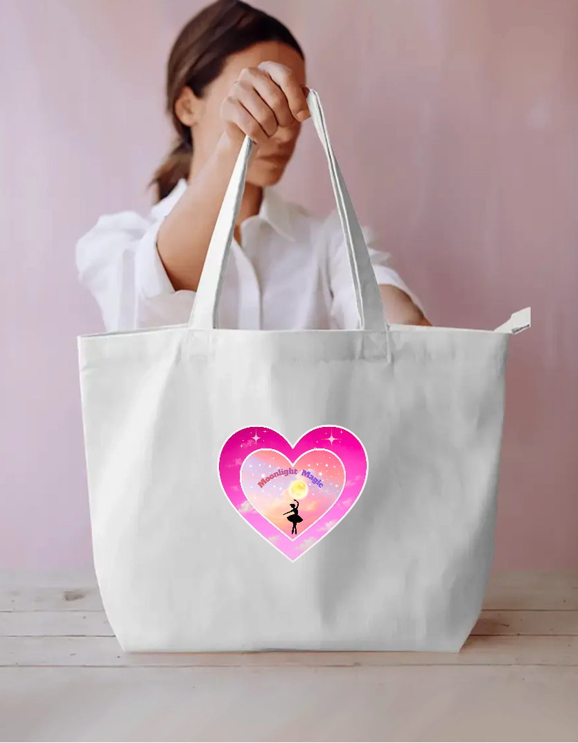 Heart Design - Moonlight Magic Everyday Large Tote Bag by GV Creations