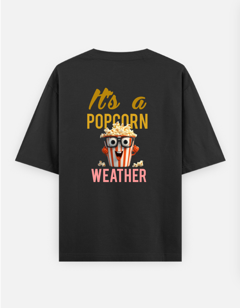 Introducing our POPCORN WEATHER design, crafted with high-quality materials for charm and durability. This versatile acc Oversized T-shirt (Back print) by @ktart31