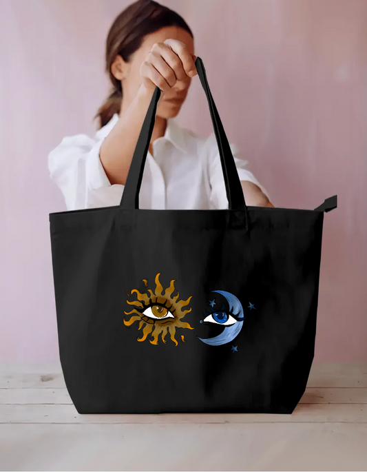 Eye if sun and moon Everyday Large Tote Bag by Tanishka