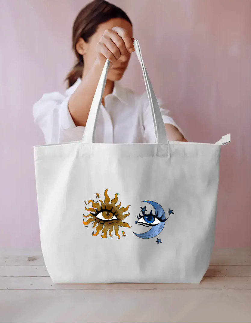 Eye if sun and moon Everyday Large Tote Bag by Tanishka