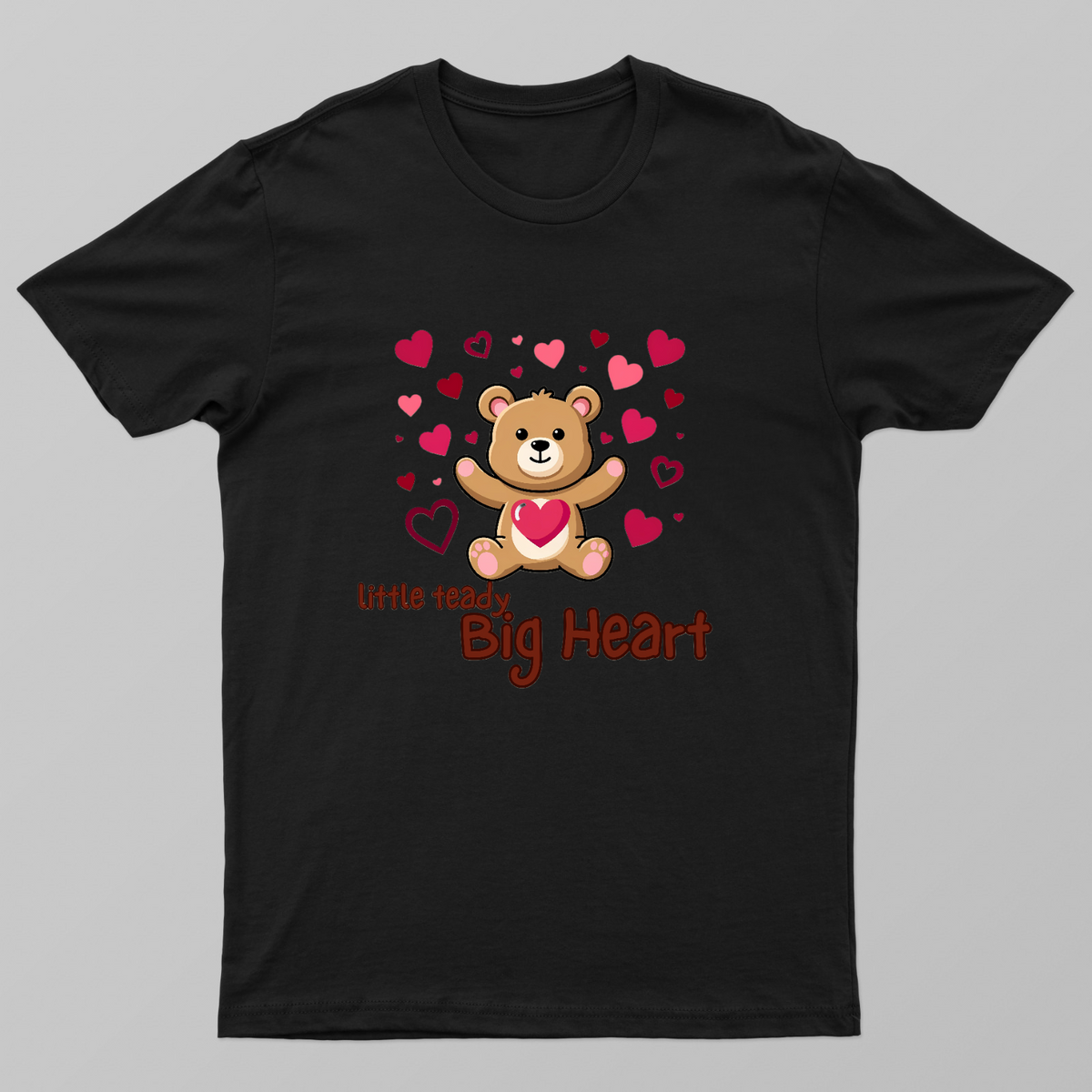 Little Teddy Big Heart Cute Valentine Teddy Bear With Hearts T-Shirt Unisex T-shirt by SeJaa_Studio