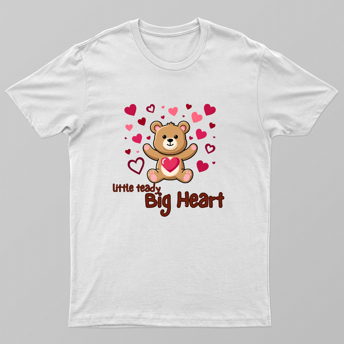 Little Teddy Big Heart Cute Valentine Teddy Bear With Hearts T-Shirt Unisex T-shirt by SeJaa_Studio