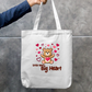 Little Teddy Big Heart Cute Valentine Teddy Bear With Hearts Zippered Tote Bag Zipper Tote Bag by SeJaa_Studio