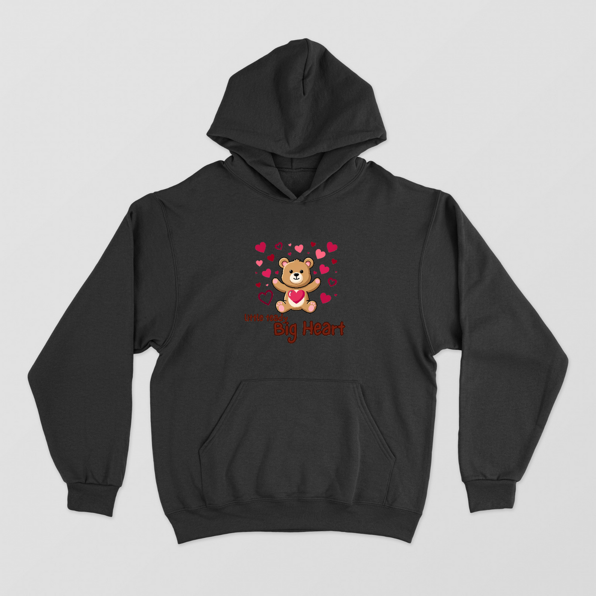 Little Teddy Big Heart Cute Valentine Teddy Bear With Hearts Hoodie Unisex Hoodie by SeJaa_Studio