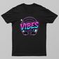 Neon Vibes Headphones Music Graphic T-Shirt Design Unisex T-shirt by SeJaa_Studio