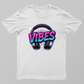 Neon Vibes Headphones Music Graphic T-Shirt Design Unisex T-shirt by SeJaa_Studio
