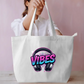 Neon Vibes Headphones Music Graphic Tote Bag Everyday Large Tote Bag by SeJaa_Studio