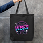 Neon Vibes Headphones Music Graphic Zipper Tote Bag Zipper Tote Bag by SeJaa_Studio