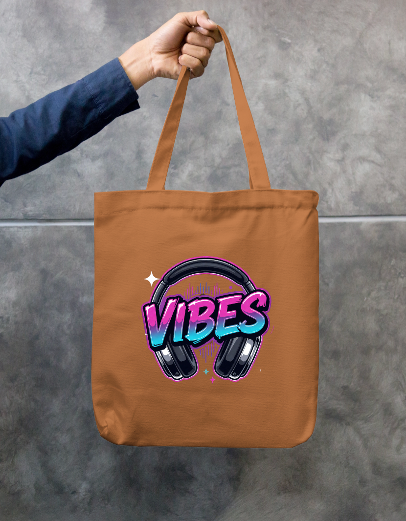 Neon Vibes Headphones Music Graphic Zipper Tote Bag Zipper Tote Bag by SeJaa_Studio