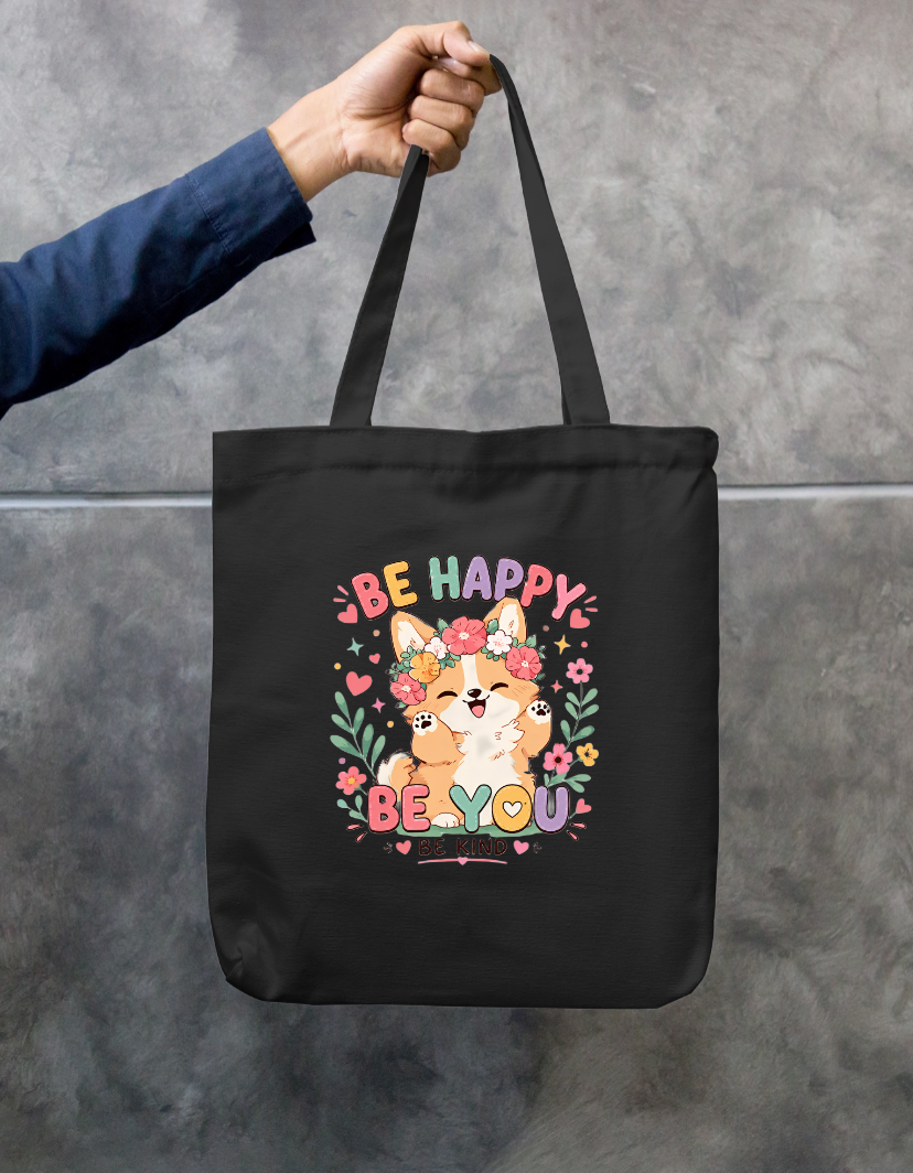 Be Happy Be You Positive Quote Zipper Tote Ba Zipper Tote Bag by SeJaa_Studio