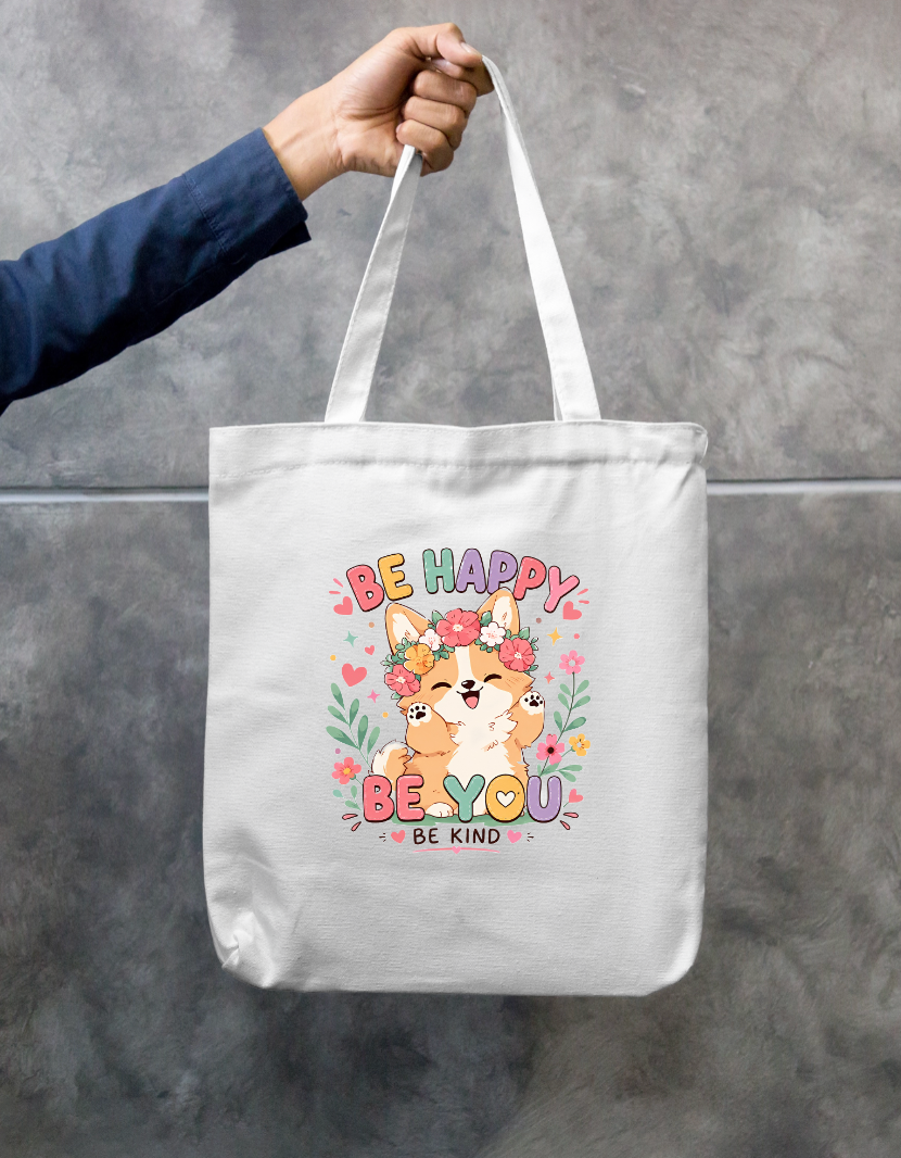 Be Happy Be You Positive Quote Zipper Tote Ba Zipper Tote Bag by SeJaa_Studio