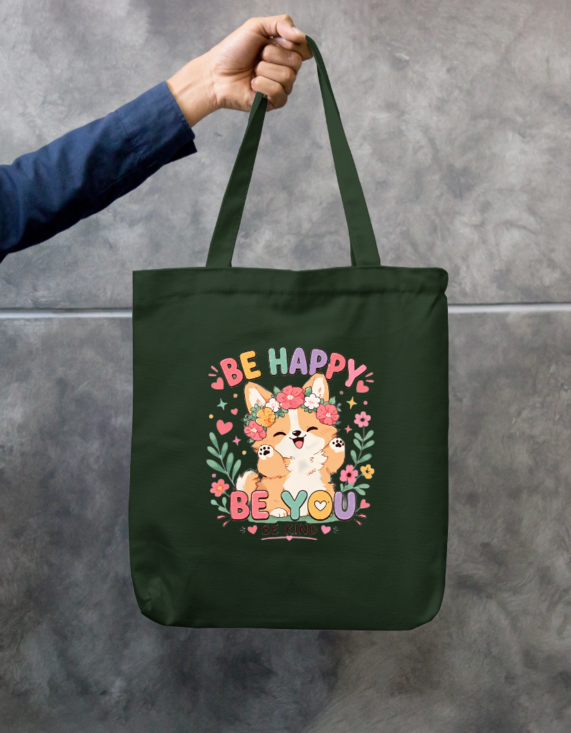 Be Happy Be You Positive Quote Zipper Tote Ba Zipper Tote Bag by SeJaa_Studio