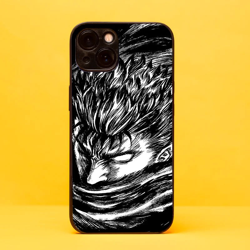 Unleash the power of Berserk Guts on your iPhone and OnePlus with our captivating black and white glass phone cover. Crafted for durability and aesthetics, this design showcases the fearless presence of the legendary swordsman. Perfect for Berserk fans, it pays tribute to the iconic character. Embrace the dark and epic world of Berserk with this unique and powerful phone cover. Shop now and carry Guts' essence with you!