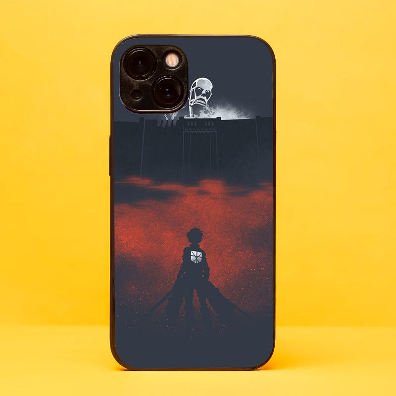 Eren Yeager Attack on Titan Glass iPhone Case