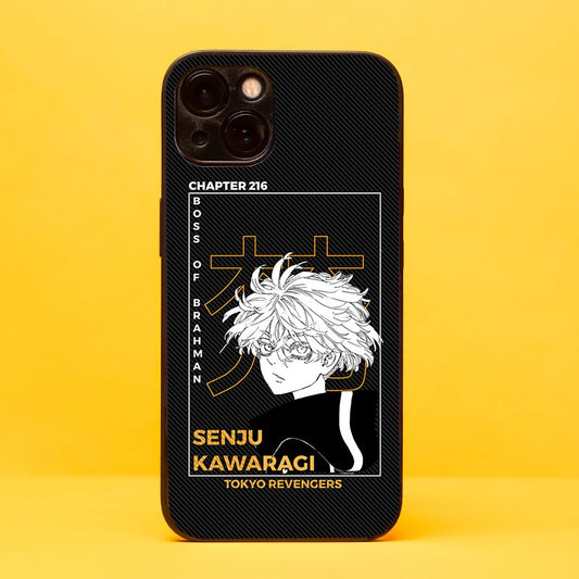 Unleash the power of Senju Kawaragi, the "Boss of Brahman," with our glass phone cover for iPhone and OnePlus models. Crafted with premium materials, this captivating design showcases the formidable gang leader from Tokyo Revengers. Protect your device in style and showcase your love for the anime with this striking glass phone cover. Elevate your phone's look today!