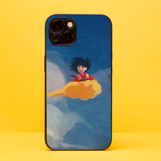 Iphone Kid Goku with Nimbus Glass Phone Case