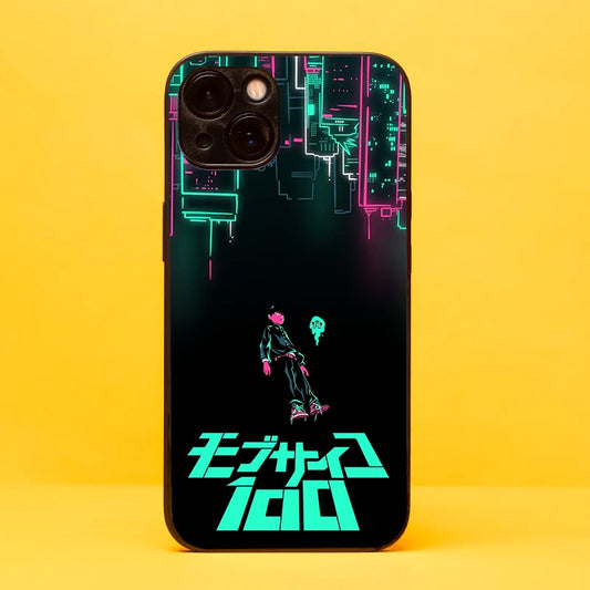 Iphone Mob Psycho Title Glass Phone Case