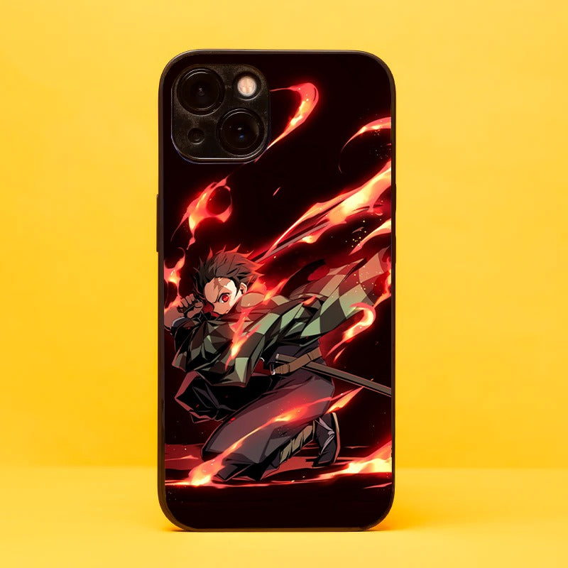 Unleash the spirit of the Demon Slayer Corps with our glass phone cover featuring Tanjiro in a fierce Sun Breathing attack pose. Crafted for durability and style, this captivating design showcases his determination and strength in battling demons. Perfect for Demon Slayer fans, elevate your phone's look with this unique glass phone cover. Shop now and carry the spirit of the Demon Slayer with you!