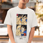 Celebrate Kakarot's family legacy with our white unisex oversized t-shirt featuring Bardock, Goku, Gohan, and Goten. Their half faces represent four generations of Dragon Ball heroes. "Dragon Ball: Generations" is beautifully written in Japanese characters for authenticity. Crafted for style and comfort, this trendy tee is a must-have for Dragon Ball fans. Honor the Saiyan lineage and elevate your wardrobe with this powerful design today!