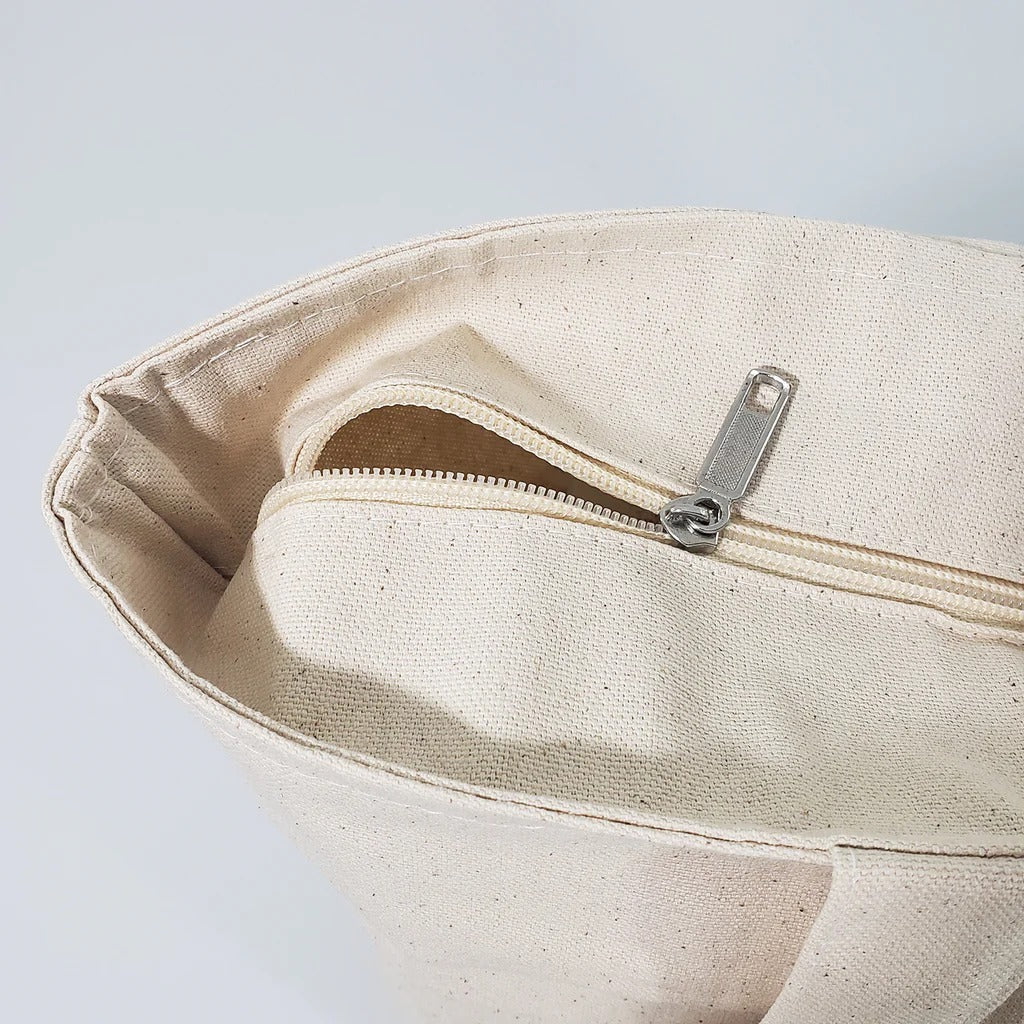 Canvas bags clearance with zipper