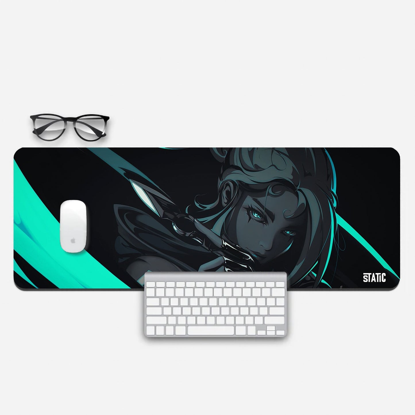 Elevate your gaming experience with our Extended Gaming Mouse Pad featuring Jett from Valorant. This pad showcases Jett's precision amidst a turquoise haze, her gleaming knife ready for action. Measuring 800x300mm, it offers ample room for precise control. Crafted with top-quality materials, it ensures durability during intense gaming sessions. Whether you're a casual gamer or a competitive pro, this mouse pad enhances performance while adding Valorant flair to your setup. Elevate your game with Jett today!