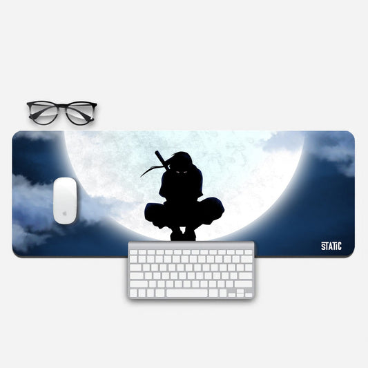 Elevate your gaming experience with our Extended Gaming Mouse Pad featuring the iconic silhouette of Itachi from Naruto, perched on a post, set against a stunningly vivid and oversized moon. This extraordinary design brings an air of mystery and sophistication to your gaming station. Enjoy precision and style as you navigate your virtual worlds. Upgrade your setup today with this unique mouse pad, designed to make your gaming sessions unforgettable. Play like a pro, with a touch of anime elegance.