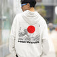 Elevate your style with our White Oversized Hoodie, showcasing a captivating black and white Japanese-style wave painting with a striking transparent red circle at its core. "HIGH WAVES" is boldly written below, making a powerful statement. This hoodie seamlessly blends Japanese artistry with contemporary fashion, offering a unique fusion of tradition and modernity. Comfort and style unite in this wearable masterpiece. Make waves in your fashion with this standout piece today.