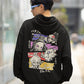 Elevate your anime fashion with our Black Oversized Hoodie, showcasing Tanjiro, Nezuko, Inosuke, and Zenitsu in their fierce attack modes. Each character's name is elegantly inscribed in Japanese beside their vibrant image. This hoodie is a striking tribute to Demon Slayer's iconic quartet. Grab yours today and make a bold statement while keeping cozy in anime style.