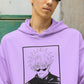   Embrace the mystique of Jujutsu Kaisen with our Lavender Oversized Hoodie featuring the enigmatic Gojo Satoru. In classic black and white, his image radiates a unique charm. With 'Gojo Satoru' boldly written in English beneath, this hoodie is a blend of style and anime passion. Whether you're a fan of the show or simply a fashion enthusiast, this comfy, chic hoodie is a must-have. Make a bold statement with the Lavender Gojo Satoru Oversized Hoodie!