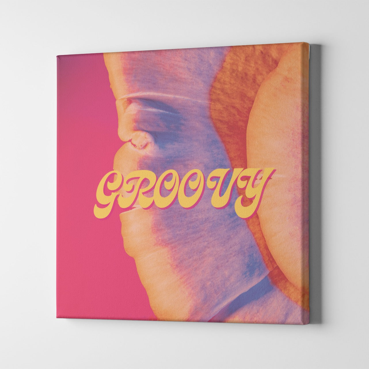 Groovy Canvas Poster On Wooden Frame