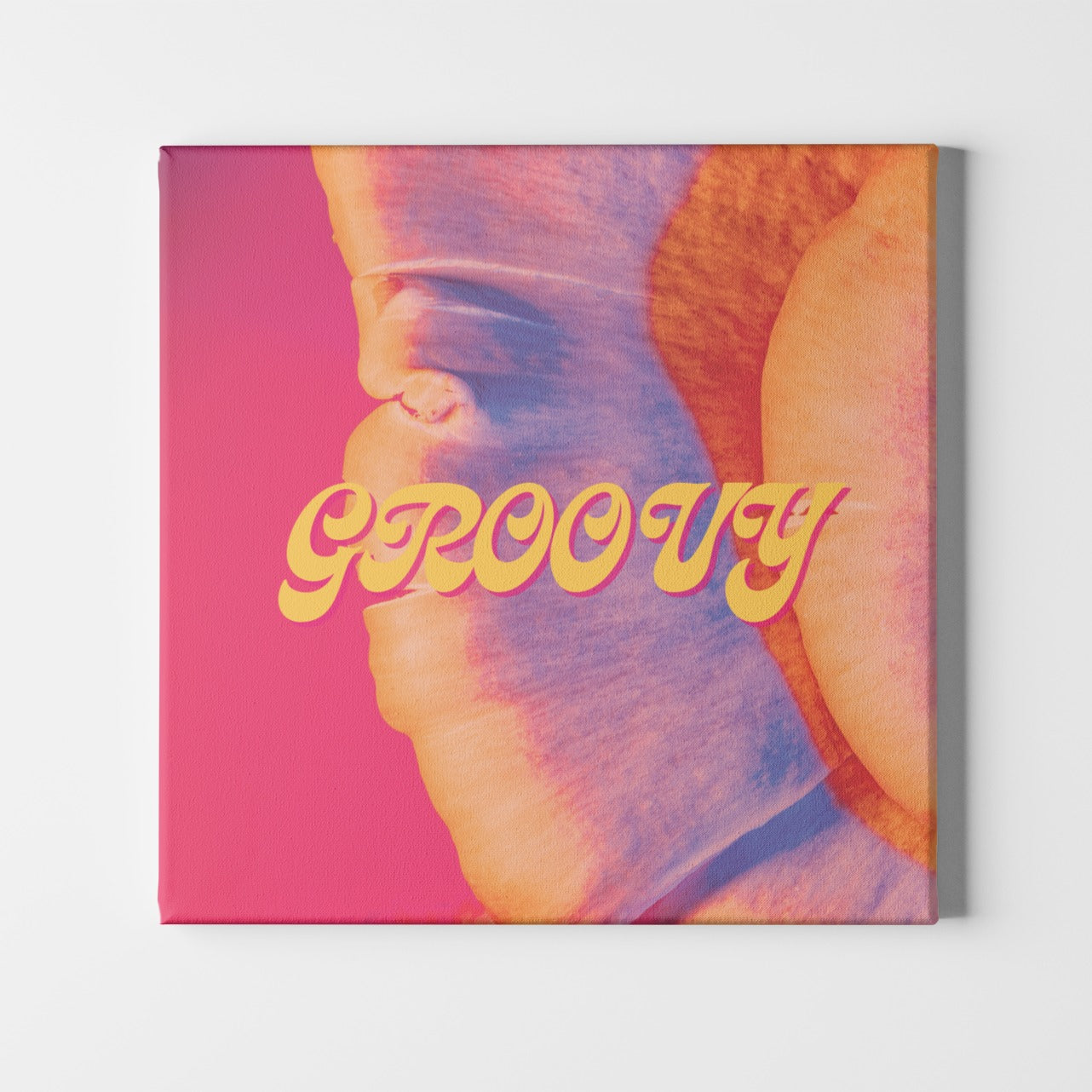 Groovy Canvas Poster On Wooden Frame