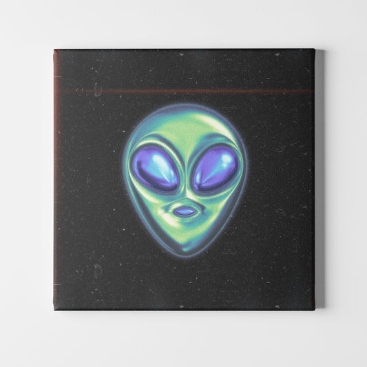 Nitid Alien Canvas Poster On Wooden Frame