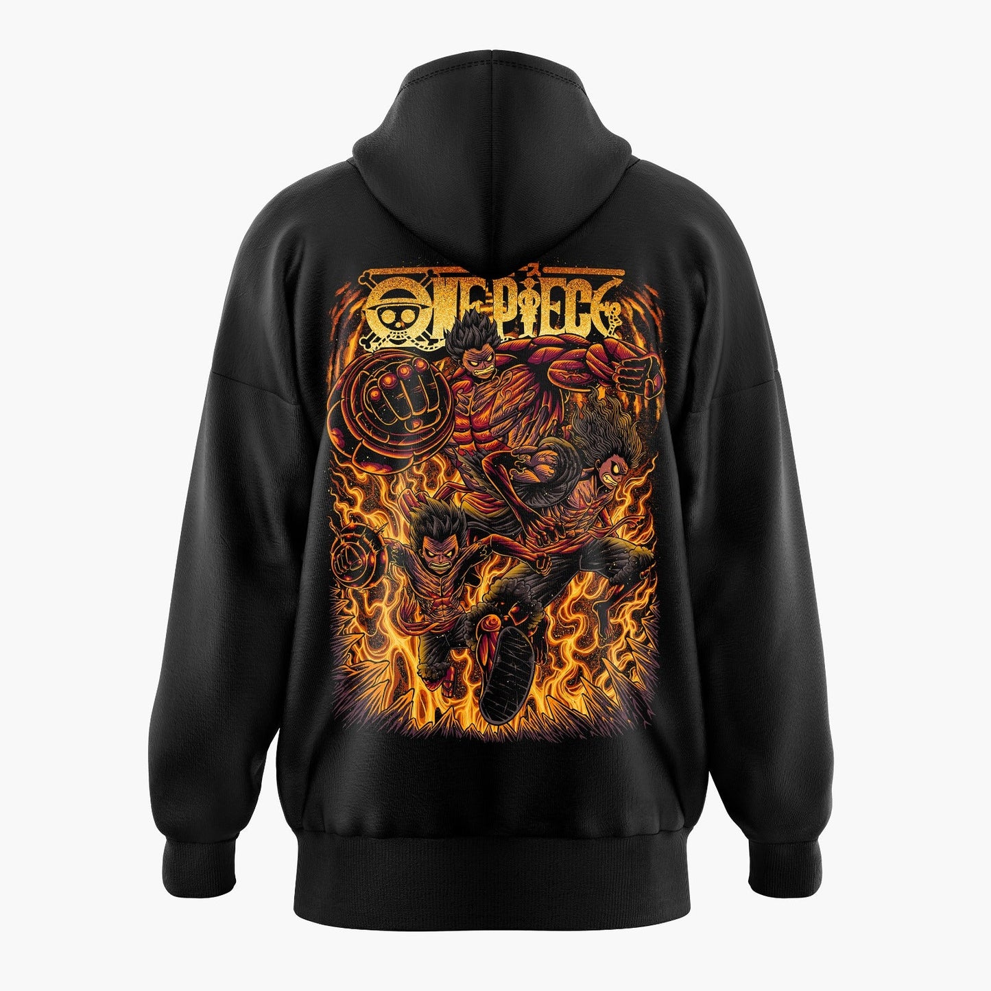 Fiery Monkey D Luffy Gears One Piece Oversized Hoodie