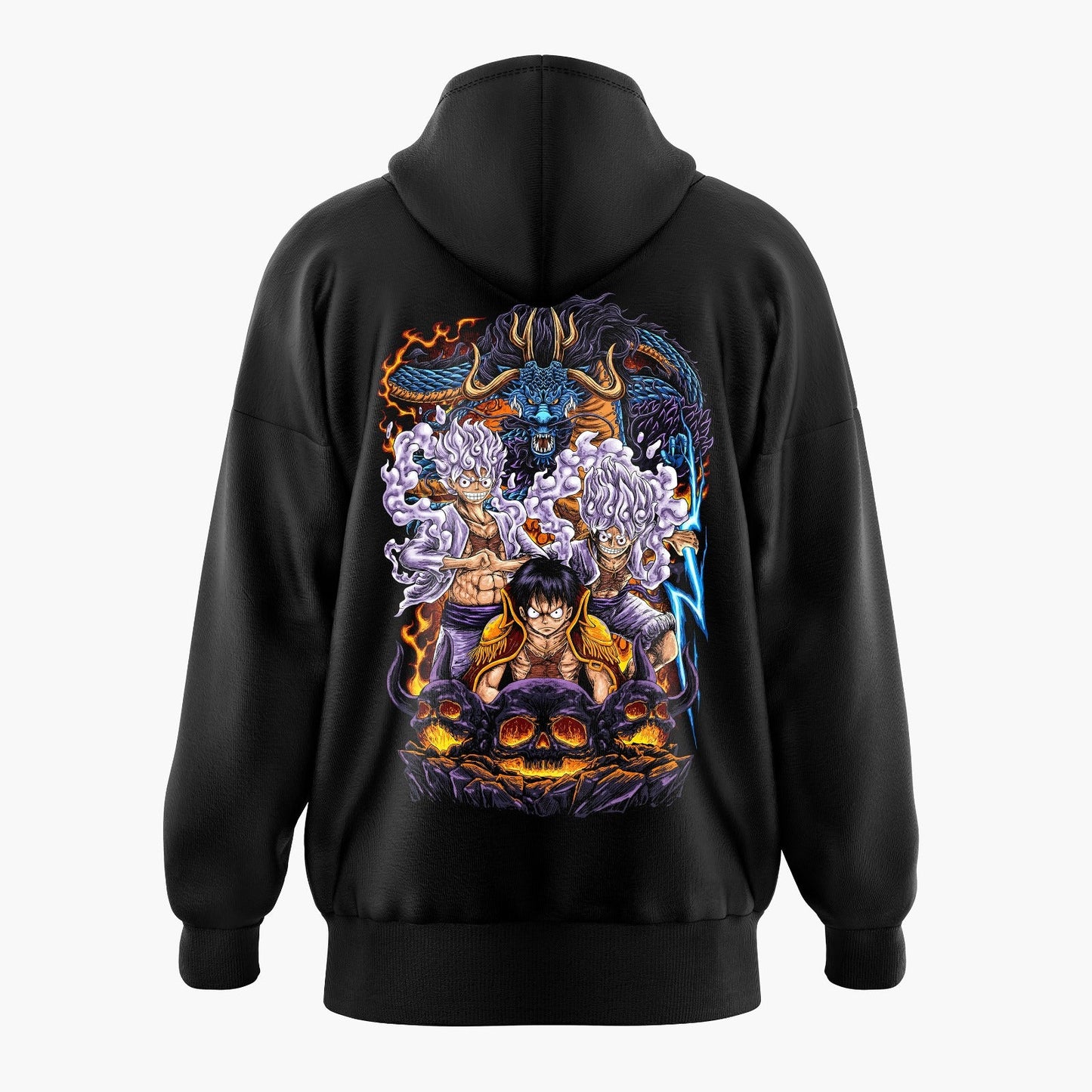 Sun God Nika Luffy vs Azure Dragon Kaido One Piece Oversized Hoodie