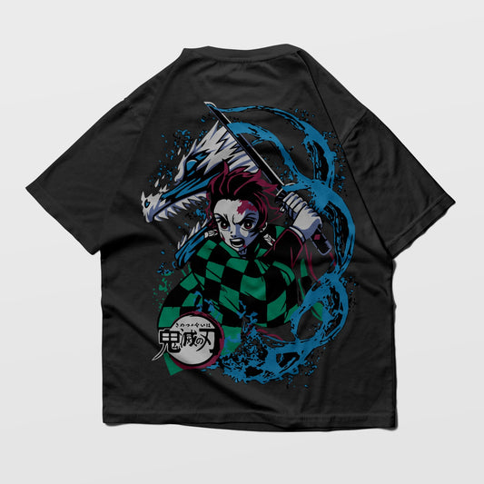 Water breathing Tanjiro - Demon Slayer Oversized T-shirt