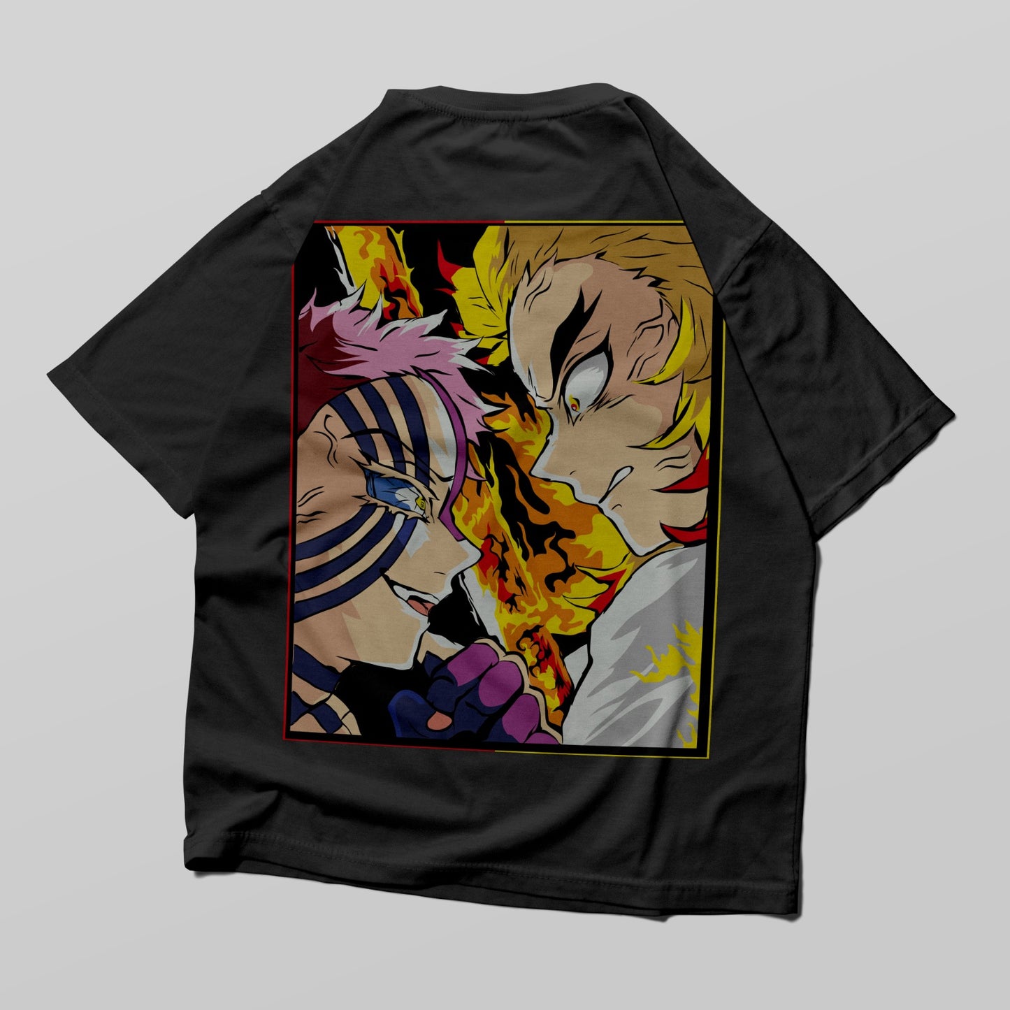 Kyojuro Rengoku vs Akaza Demon Slayer Oversized T-shirt