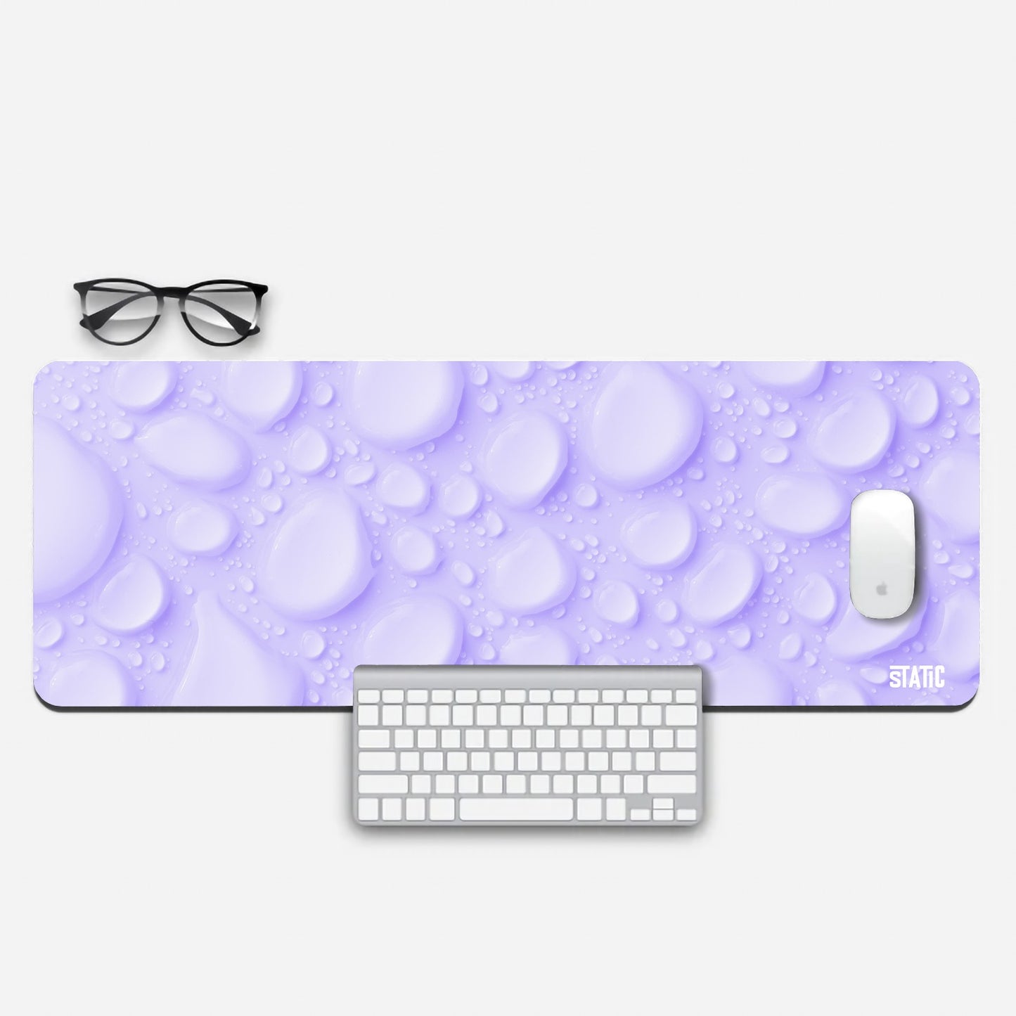 droplets on lavender Aesthetic Extended Mouse Pad