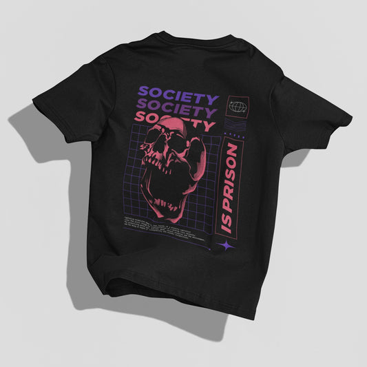 Graphic society is prison Oversized Tee