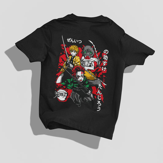 Zenitsu Inosuke Tanjiro - Demon Slayer Oversized Tee