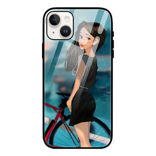 Digital girl with cycle Glass Phone Case by @_lemntea_